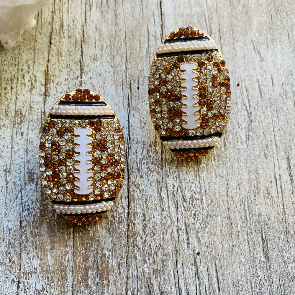 BaubleBar Rhinestone Football Earrings